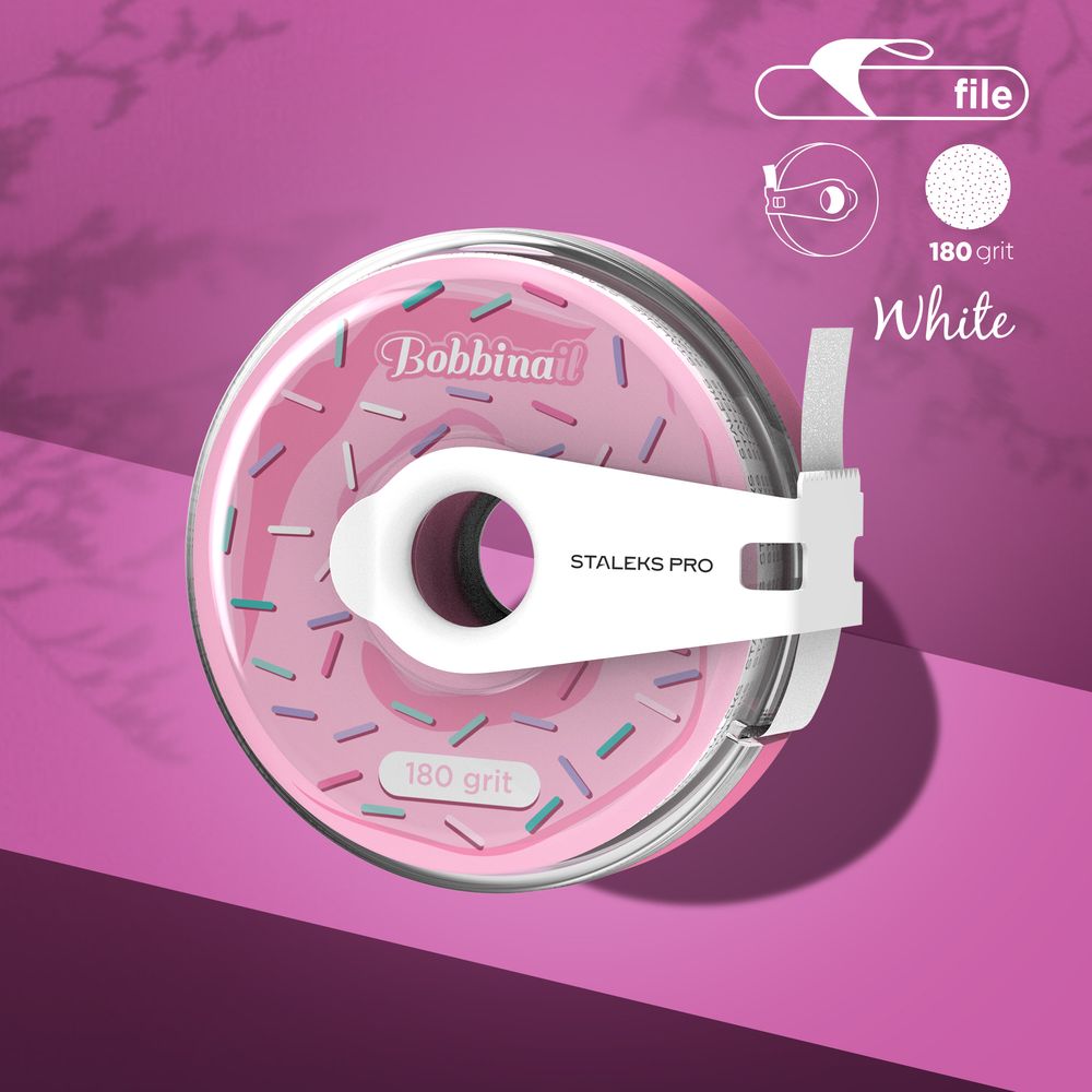 STALEKS Refillable file-tape (donut), white, 180 grit / 6 m [AT-180W]