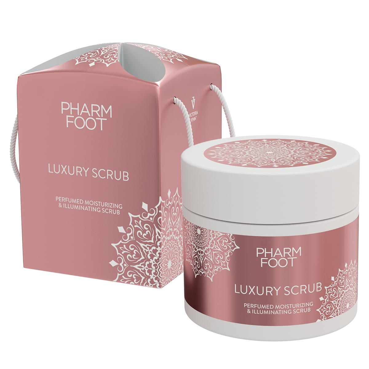 PHARM FOOT mitrinošs un izgaismojošs ķermeņa skrubis LUXURY SCRUB, 200g