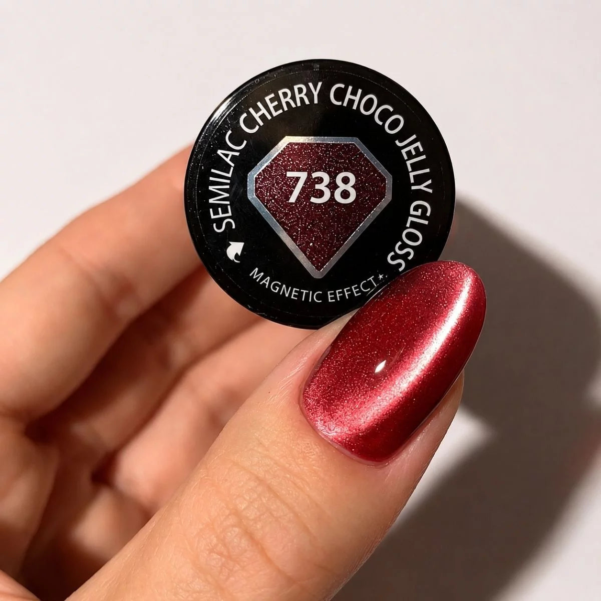 738 Semilac UV Gel Polish Cherry Choco Jelly Gloss 7 ml