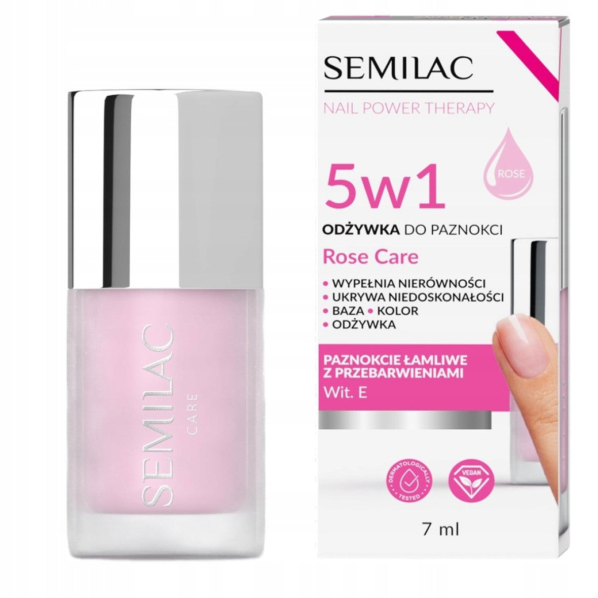 Semilac Nail conditioner Nail Power Therapy 5in1 Rose Care 7ml