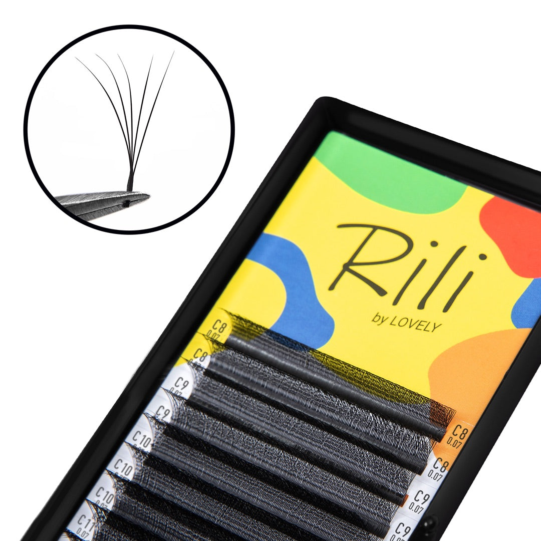 LOVELY Rili Eyelash Extensions MIX, D/0.07 x 6–13 mm, 16 rows