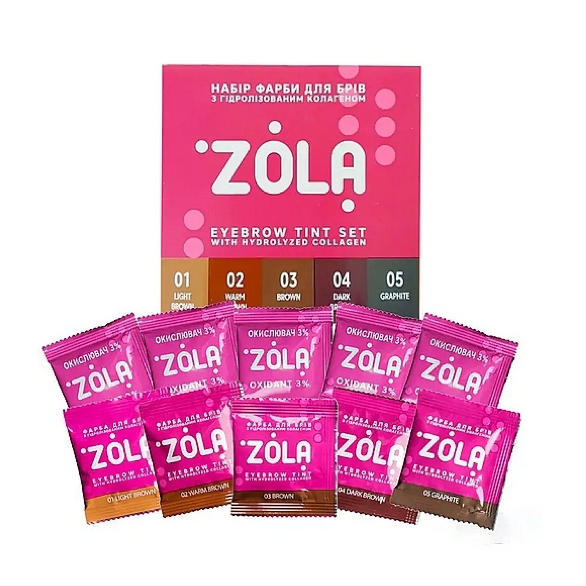 ZOLA Eyelash tint with collagen, set, 5x5ml